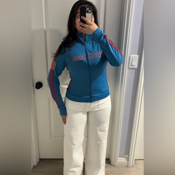 Self Esteem Jackets & Blazers - Y2K England Racing Stripe Track Jacket Fitted Small
